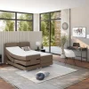 Tweepersoons Boxspring Met Elektrische Bedbodem + Matras En Dekmatras Castel Palacio - 2X80X200Cm - Beige Stof