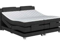 Tweepersoons Boxspring Met Elektrische Bedbodem + Matras En Dekmatras Castel Van Palacio - 2X80X200 Cm - Antraciet