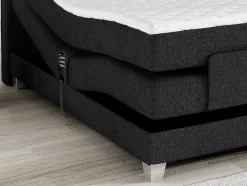 Tweepersoons Boxspring Met Elektrische Bedbodem + Matras En Dekmatras Castel Van Palacio - 2X90X200Cm - Antraciet
