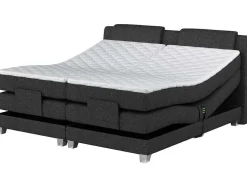 Tweepersoons Boxspring Met Elektrische Bedbodem + Matras En Dekmatras Castel Van Palacio - 2X80X200 Cm - Antraciet