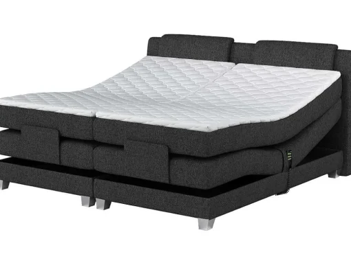 Tweepersoons Boxspring Met Elektrische Bedbodem + Matras En Dekmatras Castel Van Palacio - 2X80X200 Cm - Antraciet