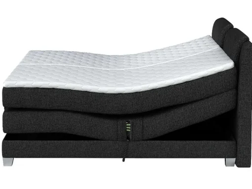Tweepersoons Boxspring Met Elektrische Bedbodem + Matras En Dekmatras Castel Van Palacio - 2X90X200Cm - Antraciet