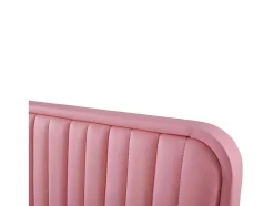 Tweepersoonsbed Gestoffeerd In Kunstleer 140X200Cm - In Hoogte Verstelbaar Hoofdbord - Met Lattenbodem - Roze (Zonder Matras)