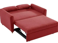 Tweezits Bedbank Van Stof Ayla - Rood