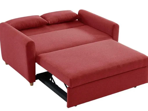 Tweezits Bedbank Van Stof Ayla - Rood