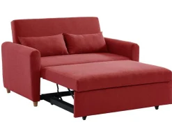 Tweezits Bedbank Van Stof Ayla - Rood