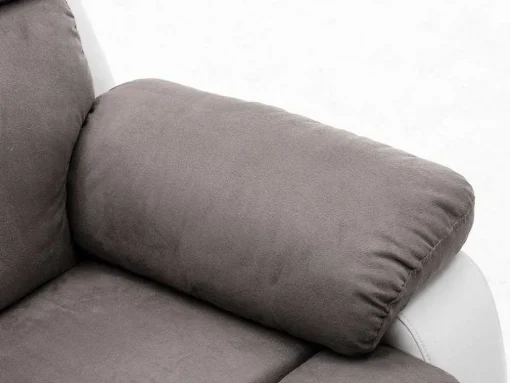 Tweezits Relaxbank Van Microvezel En Kunstleer Tolzano - Grijs En Wit