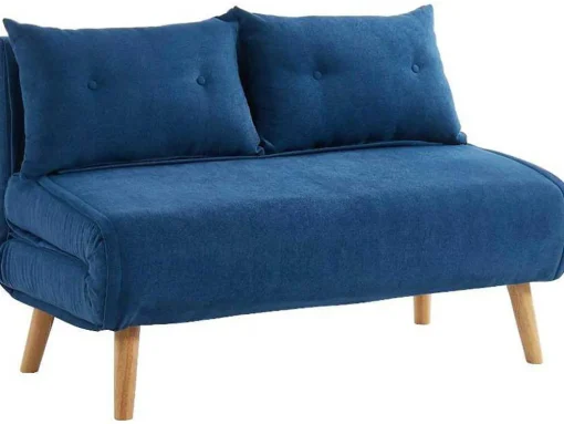 Tweezits Slaapbank Van Stof Valerio - Blauw