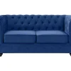 Tweezitsbank Chesterfield - Fluweel - Koningsblauw