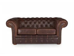 Tweezitsbank Chesterfield Clotaire Van 100% Leer Met Lived-In Aspect