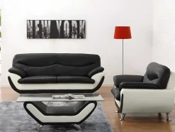 Tweezitsbank Indice Van Kunstleer - Tweekleurig Zwart En Wit