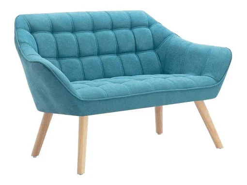 Tweezitsbank Van Stof Caserta - Blauw