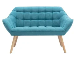 Tweezitsbank Van Stof Caserta - Blauw