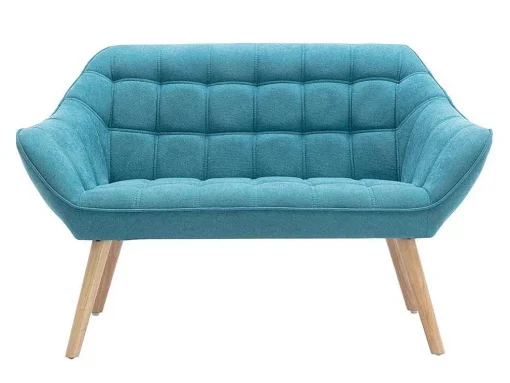 Tweezitsbank Van Stof Caserta - Blauw