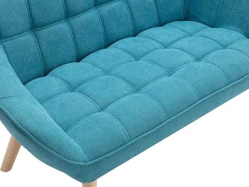 Tweezitsbank Van Stof Caserta - Blauw