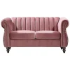 Tweezits-Chesterfield-Bank Van Oudroze Velours Trumbo