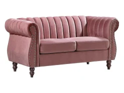 Tweezits-Chesterfield-Bank Van Oudroze Velours Trumbo