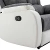 Tweezits-Relaxbank Van Microvezel En Grijs En Wit Kunstleer Brody