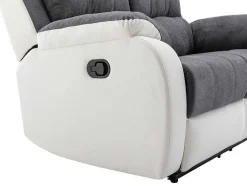 Tweezits-Relaxbank Van Microvezel En Grijs En Wit Kunstleer Brody