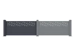 Uitbreiding Voor Het Hek H89 X L178,3 Cm In Donkergrijs Aluminium Met Motieven - Bazio