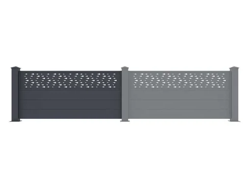Uitbreiding Voor Het Hek H89 X L178,3 Cm In Donkergrijs Aluminium Met Motieven - Bazio