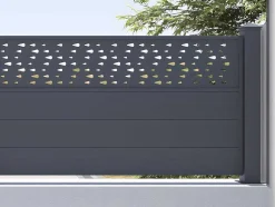 Uitbreiding Voor Het Hek H89 X L178,3 Cm In Donkergrijs Aluminium Met Motieven - Bazio