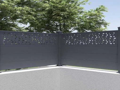 Uitbreiding Voor Het Hek H89 X L178,3 Cm In Donkergrijs Aluminium Met Motieven - Bazio