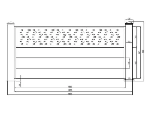 Uitbreiding Voor Het Hek H89 X L178,3 Cm In Donkergrijs Aluminium Met Motieven - Bazio