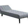 Uitklapbare Chaise Longue Bayou Van Stof - Grijs En Zwarte Paspel