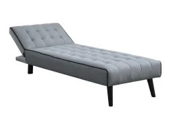 Uitklapbare Chaise Longue Bayou Van Stof - Grijs En Zwarte Paspel