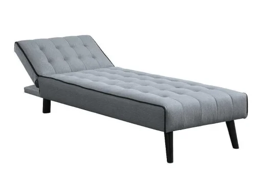 Uitklapbare Chaise Longue Bayou Van Stof - Grijs En Zwarte Paspel