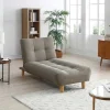 Uitklapbare Chaise Longue Van Taupegrijze Stof Esteban