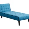 Uitklapbare Chaise Longue Bayou Van Stof - Blauw En Zwarte Paspel