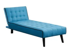 Uitklapbare Chaise Longue Bayou Van Stof - Blauw En Zwarte Paspel