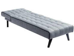 Uitklapbare Chaise Longue Bayou Van Stof - Grijs En Zwarte Paspel