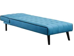 Uitklapbare Chaise Longue Bayou Van Stof - Blauw En Zwarte Paspel