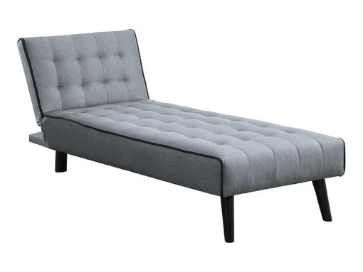 Uitklapbare Chaise Longue Bayou Van Stof - Grijs En Zwarte Paspel