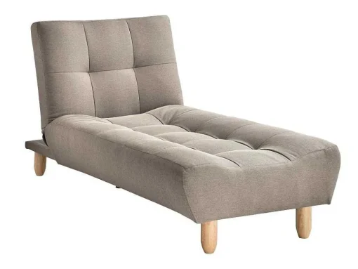 Uitklapbare Chaise Longue Van Taupegrijze Stof Esteban
