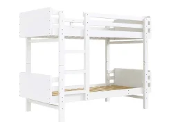Uitneembaar Stapelbed 2 X 90 X 190 Cm Met Ladder - Massief Hout - Wit