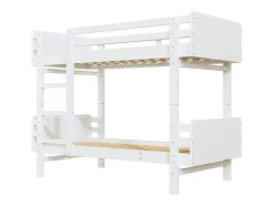 Uitneembaar Stapelbed 2 X 90 X 190 Cm Met Ladder - Massief Hout - Wit