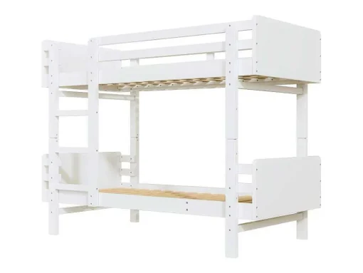 Uitneembaar Stapelbed 2 X 90 X 190 Cm Met Ladder - Massief Hout - Wit