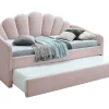Uitschuifbaar Bed 2 X 90 X 190 Cm - Velours - Roze - Elusia