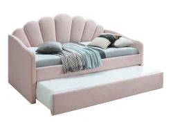 Uitschuifbaar Bed 2 X 90 X 190 Cm - Velours - Roze - Elusia