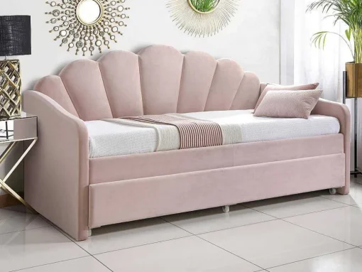 Uitschuifbaar Bed 2 X 90 X 190 Cm - Velours - Roze - Elusia