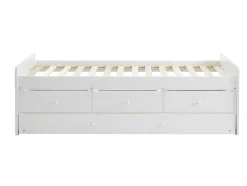 Uitschuifbaar Bed Titouan Met 3 Lades - 90X190Cm - Mdg En Dennenhout - Wi