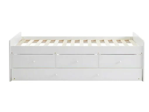 Uitschuifbaar Bed Titouan Met 3 Lades - 90X190Cm - Mdg En Dennenhout - Wi