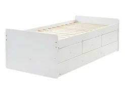 Uitschuifbaar Bed Titouan Met 3 Lades - 90X190Cm - Mdg En Dennenhout - Wi