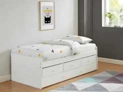 Uitschuifbaar Bed Titouan Met 3 Lades - 90X190Cm - Mdg En Dennenhout - Wi