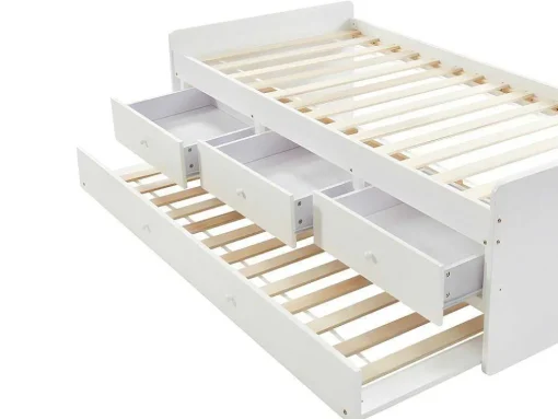 Uitschuifbaar Bed Titouan Met 3 Lades - 90X190Cm - Mdg En Dennenhout - Wi