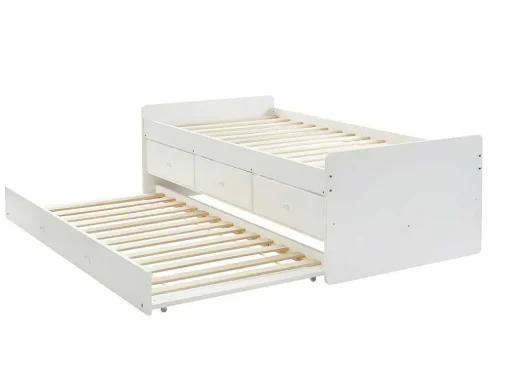 Uitschuifbaar Bed Titouan Met 3 Lades - 90X190Cm - Mdg En Dennenhout - Wi